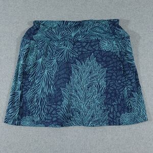 Title Nine Dream On Skirt Womens Small Fernweh Blue Skort Floral Pull On Pockets